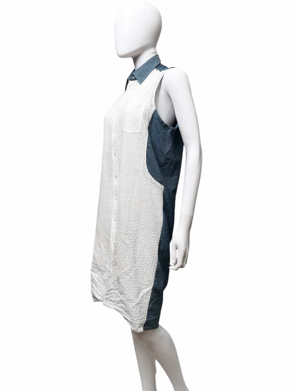 Junya Watanabe Denim Button Up Bow Dress - Back view