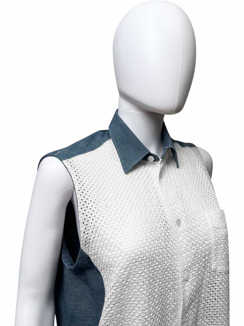 Junya Watanabe Denim Button Up Bow Dress - Detail 2