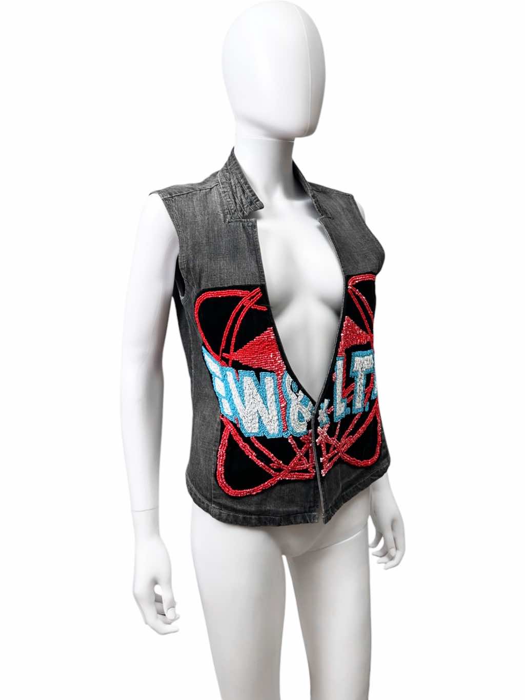 Walter Van Beirendonck Embroidered Grey Gilet - Back view