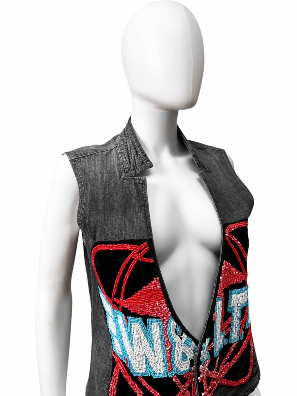 Walter Van Beirendonck Embroidered Grey Gilet - Detail 1