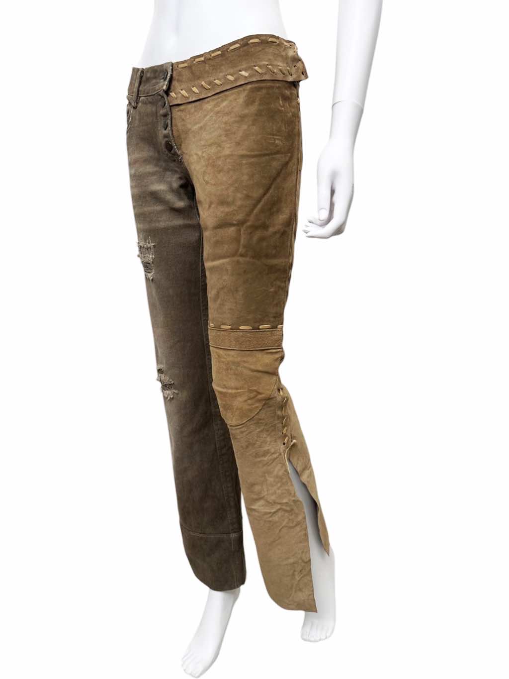 Dolce & Gabbana Suede and Denim Pants - Back view