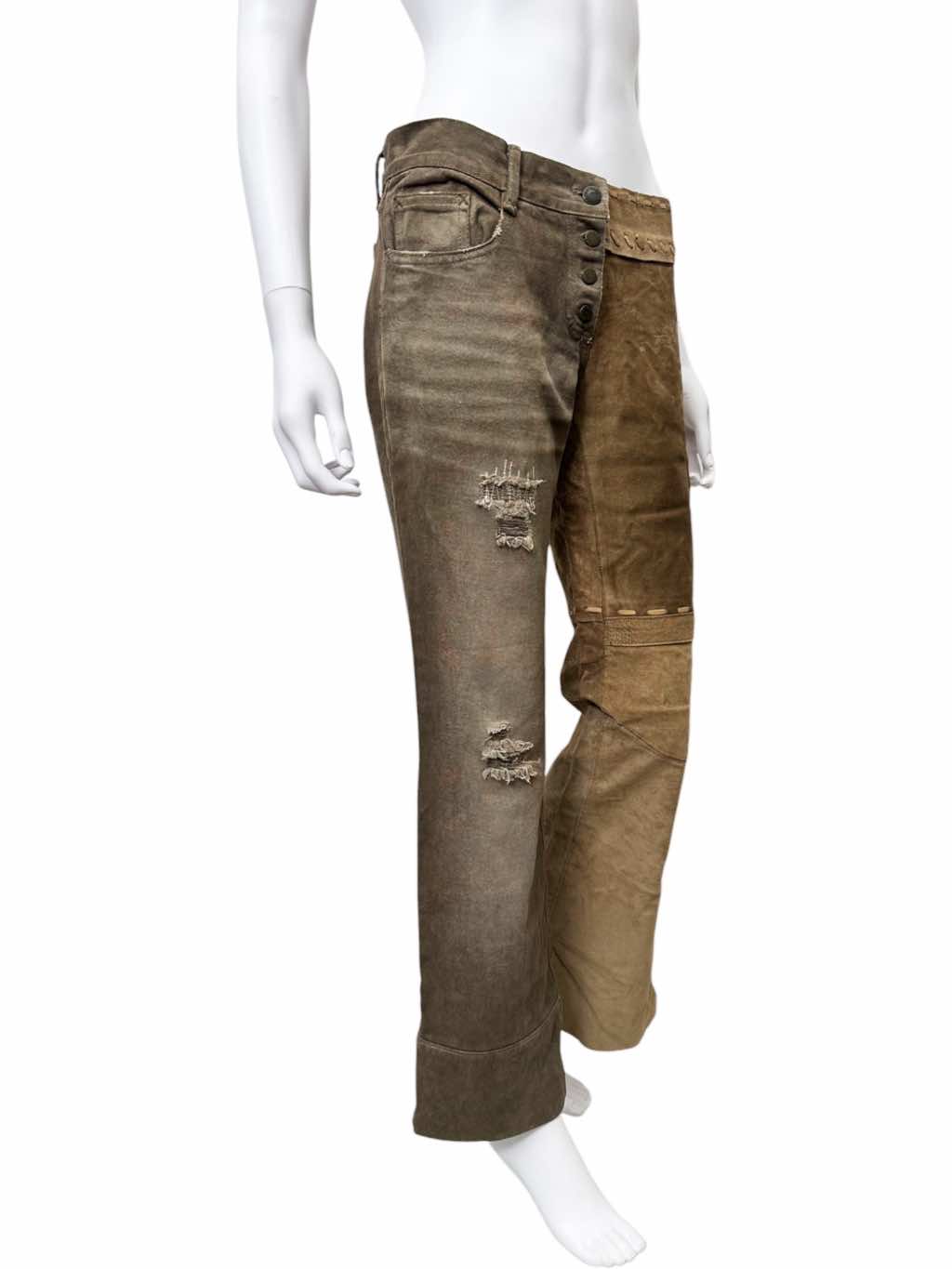 Dolce & Gabbana Suede and Denim Pants - 4