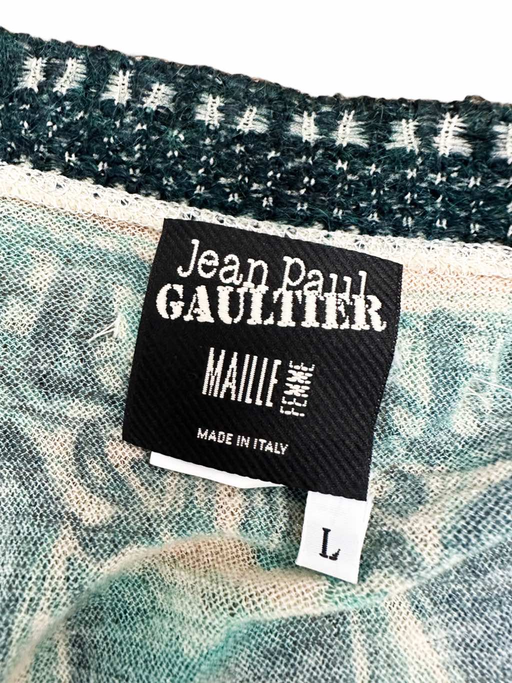 Jean Paul Gaultier Green Tatoo Tribal Cardigan - Image 13