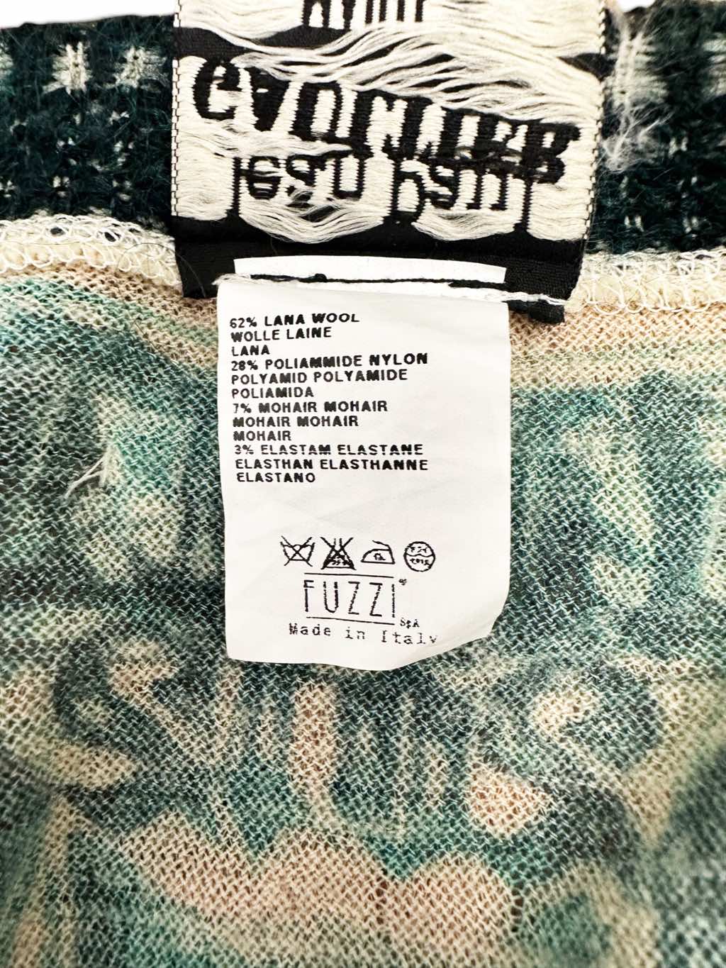 Jean Paul Gaultier Green Tatoo Tribal Cardigan - Image 14