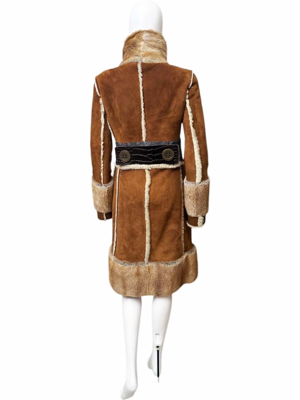 Dolce & Gabbana Brown Lambskin Fur Coat - 4