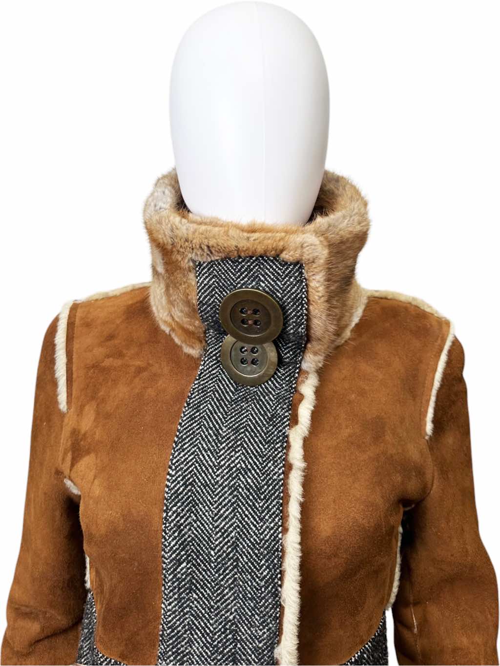 Dolce & Gabbana Brown Lambskin Fur Coat - Side view