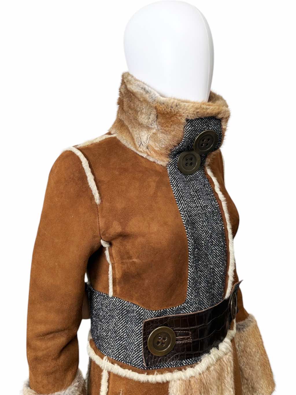 Dolce & Gabbana Brown Lambskin Fur Coat - Detail 1