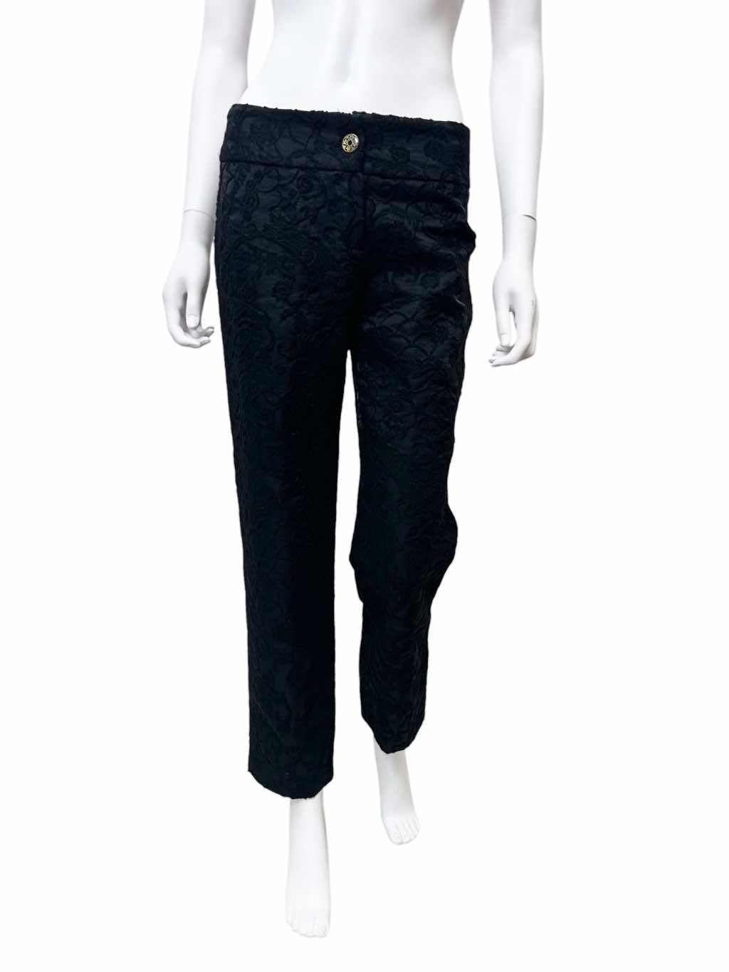 Roberto Cavalli Black Floral Knitted Pants