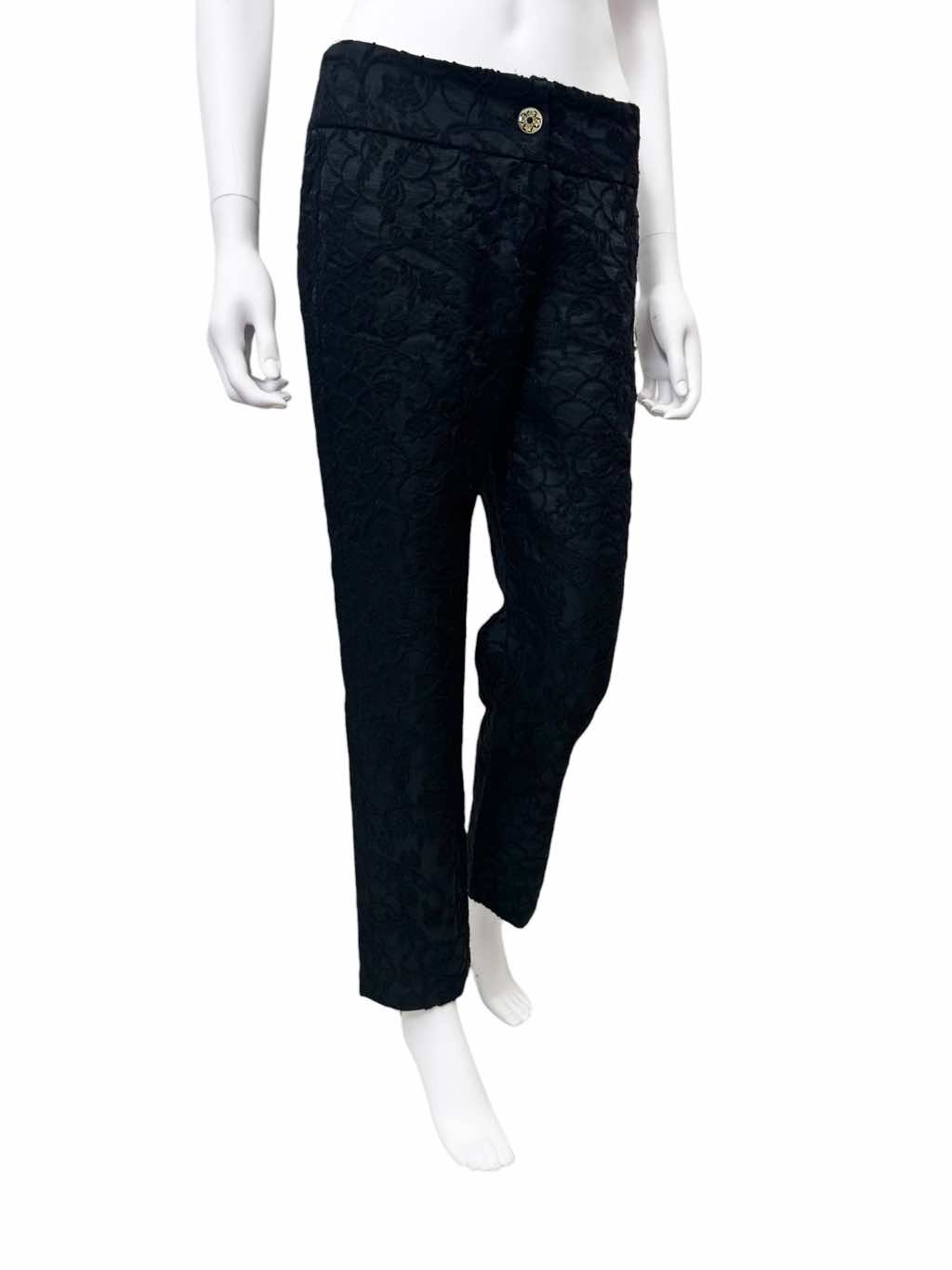 Roberto Cavalli Black Floral Knitted Pants - 4