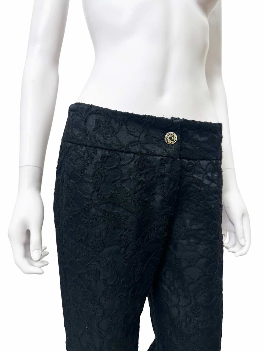 Roberto Cavalli Black Floral Knitted Pants - Detail 1