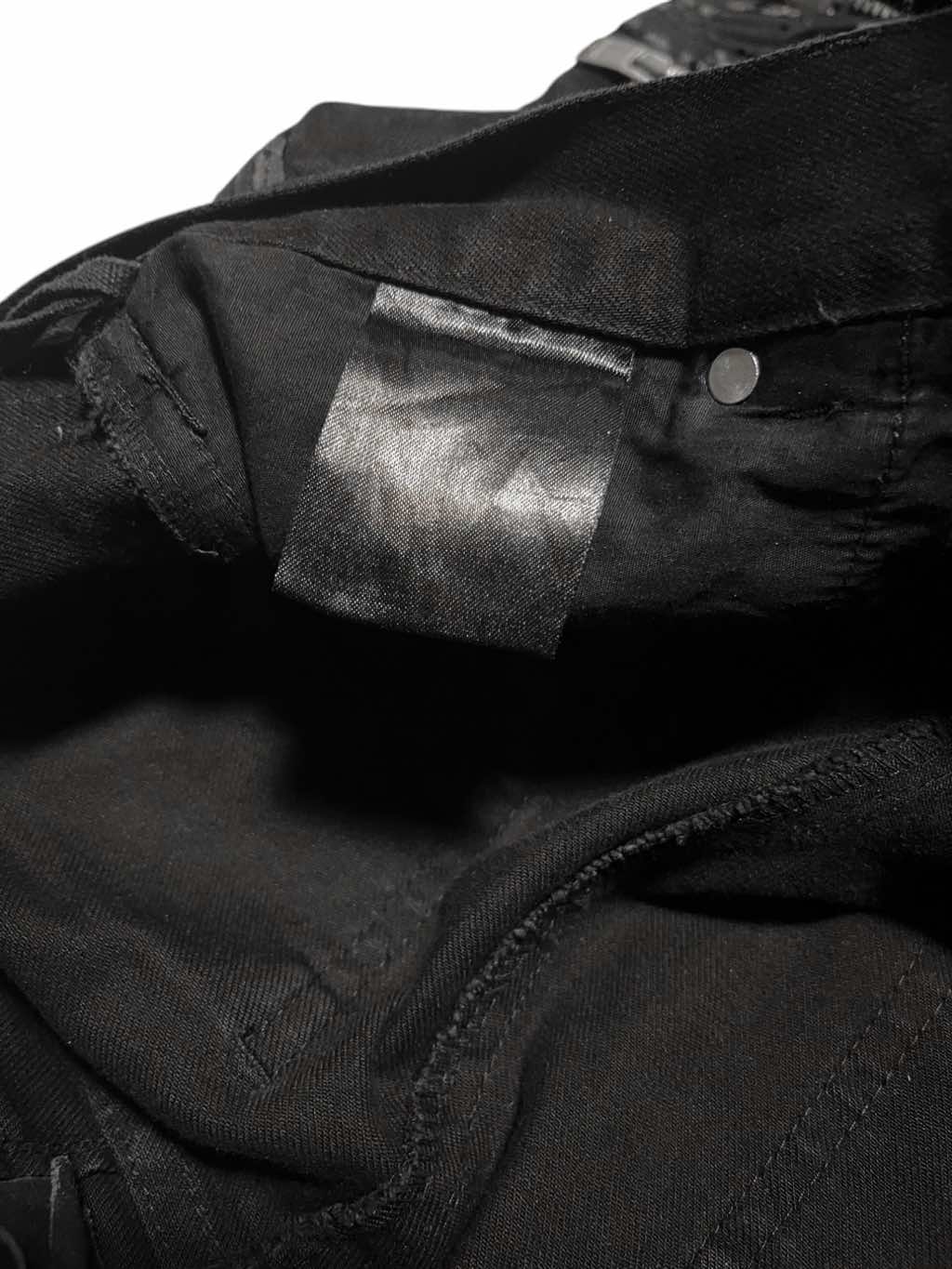 Saint Laurent Black D04 Lambskin-Trimmed Biker Jeans - Image 12