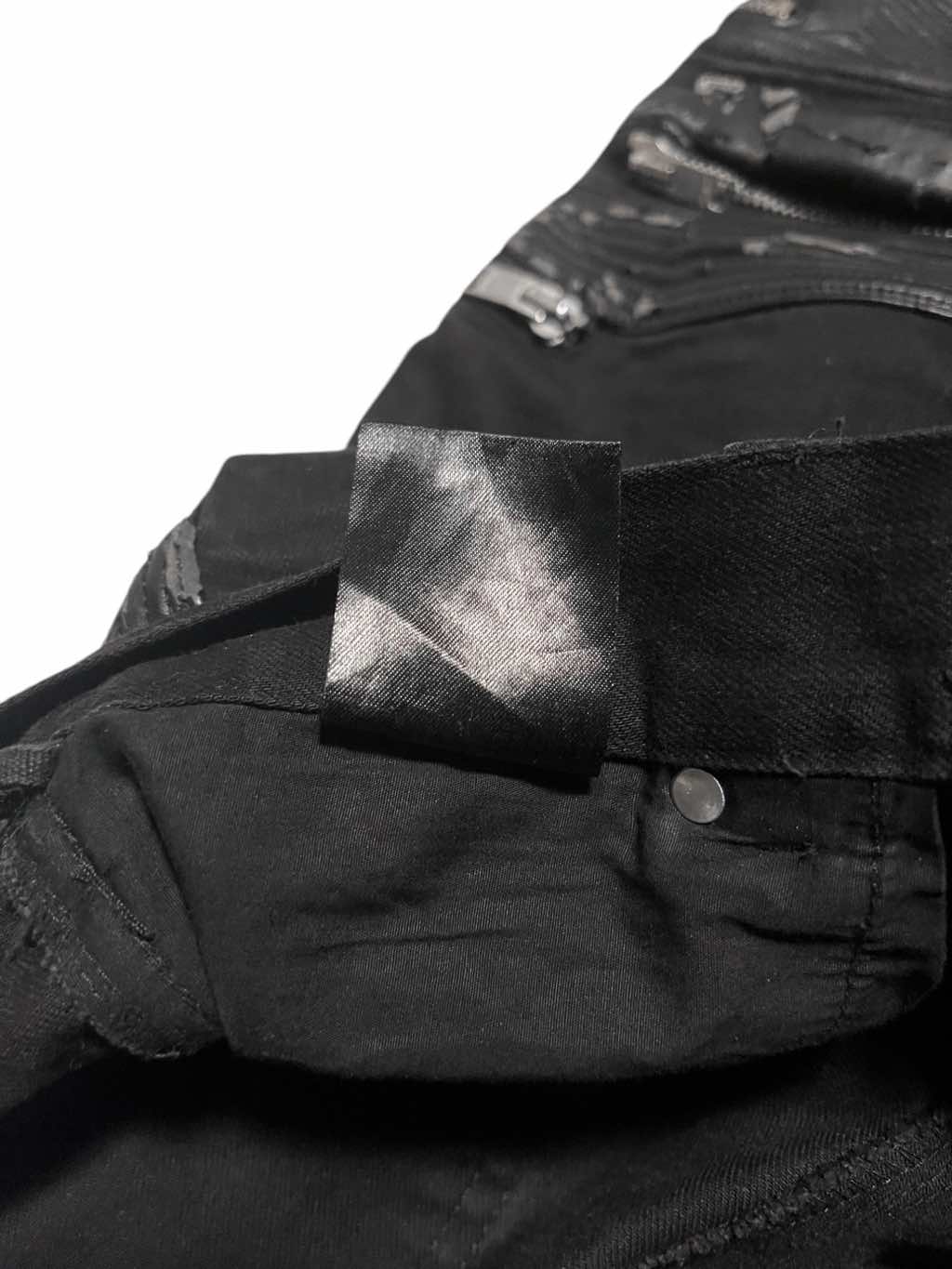 Saint Laurent Black D04 Lambskin-Trimmed Biker Jeans - Image 13