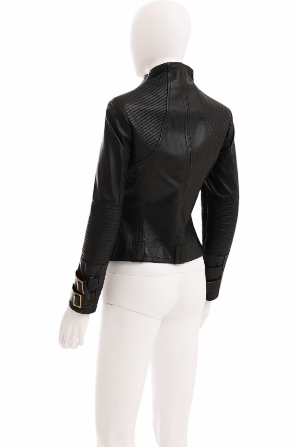 Gucci Black Leather Biker Jacket - Image 6