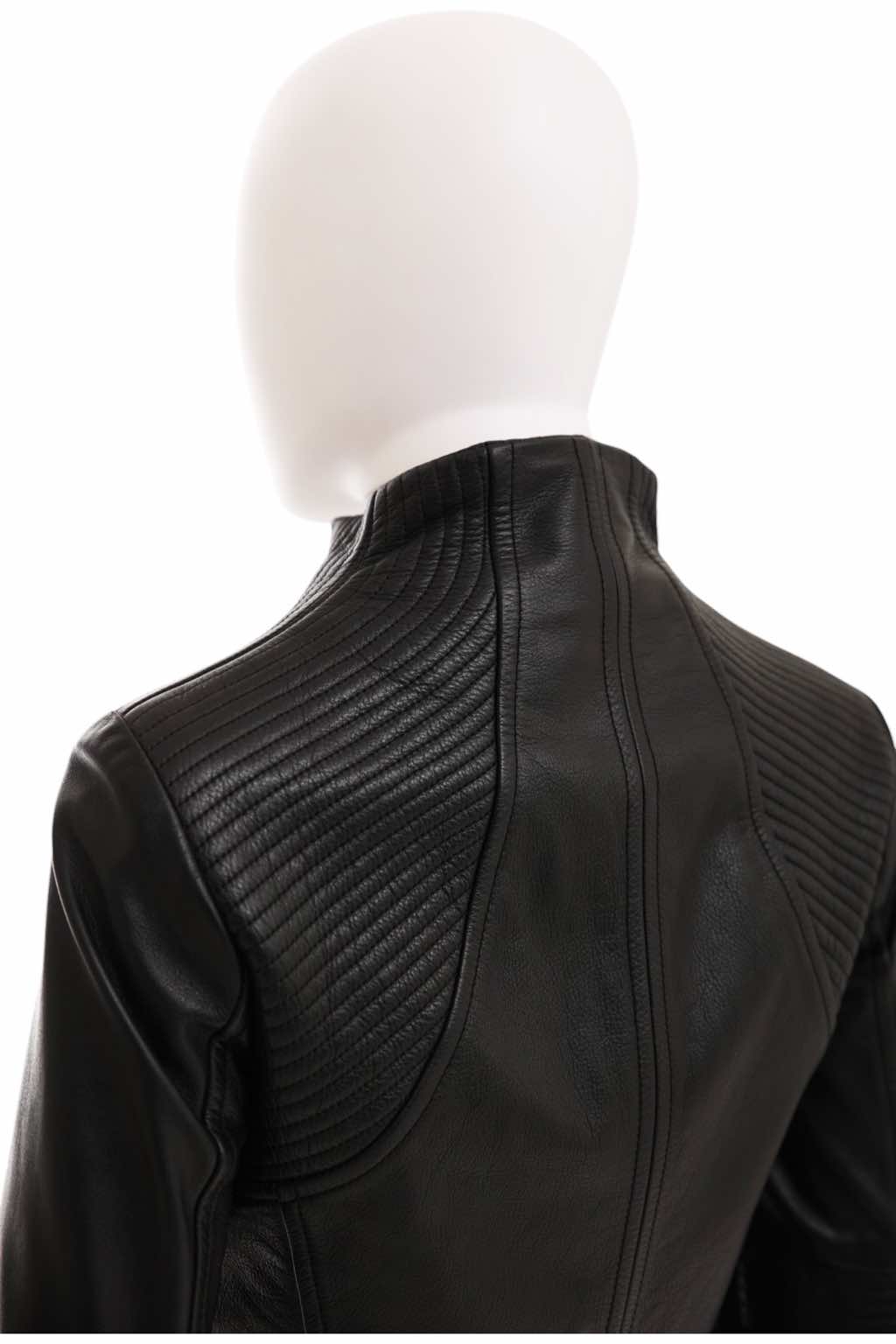 Gucci Black Leather Biker Jacket - Image 10