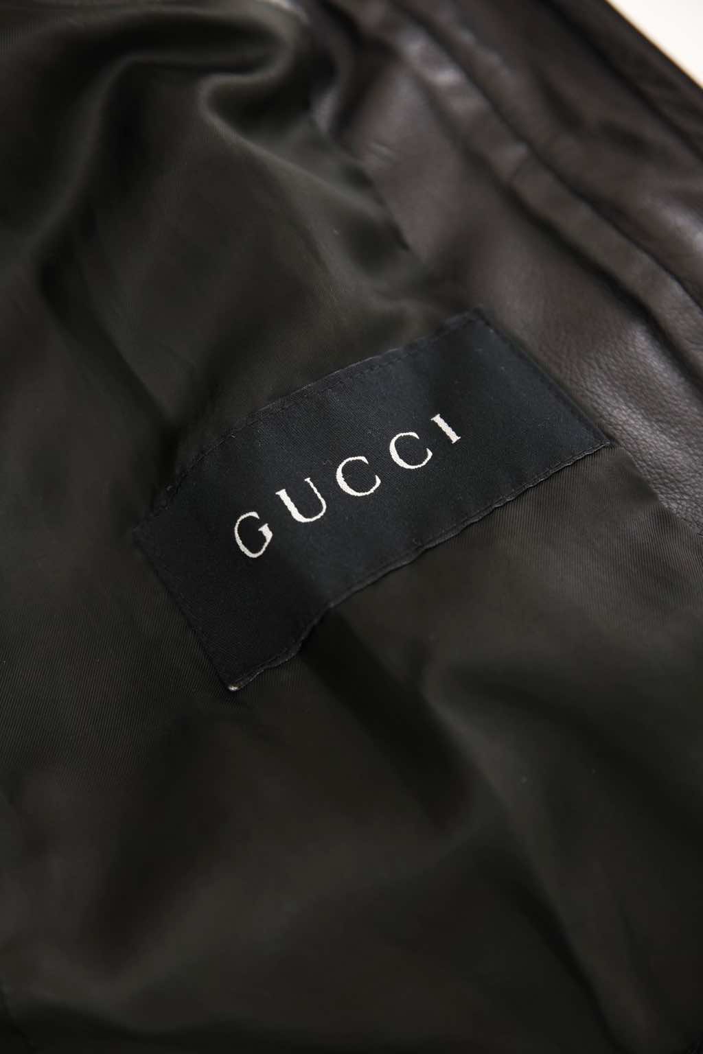 Gucci Black Leather Biker Jacket - Image 12