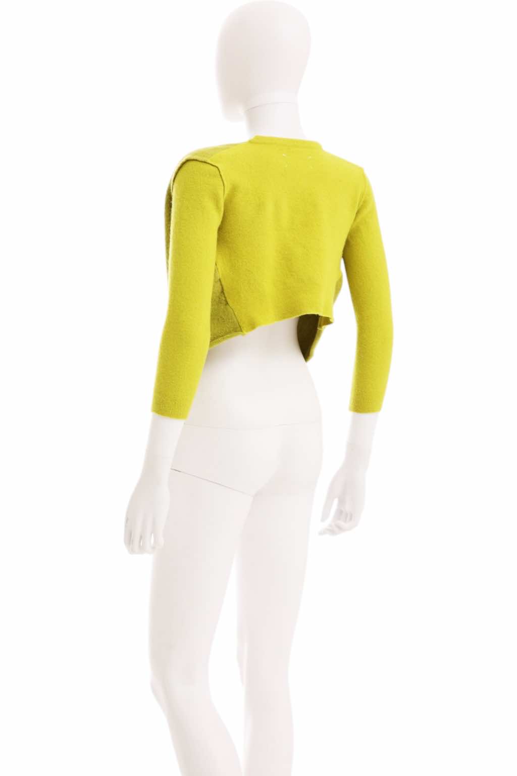 Maison Martin Margiela Cropped Yellow Button Up Cardigan - Image 6