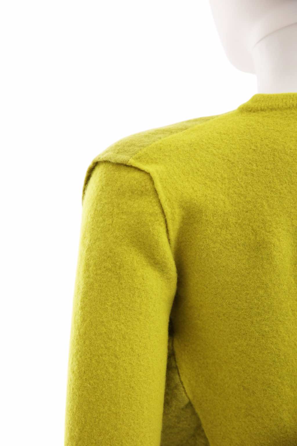 Maison Martin Margiela Cropped Yellow Button Up Cardigan - Side view