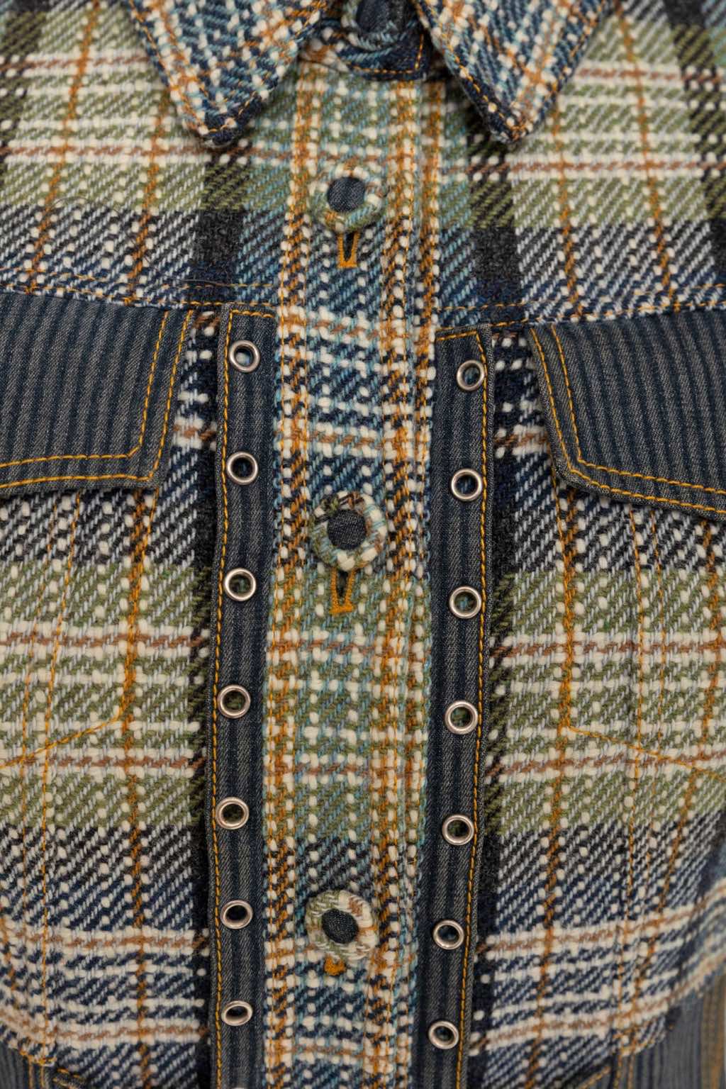 John Galliano Bondage Chequered Button Up Jacket - Detail 1