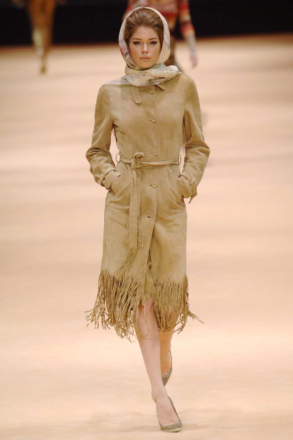 Alexander Mcqueen Fringe Suede Brown Coat - Back view