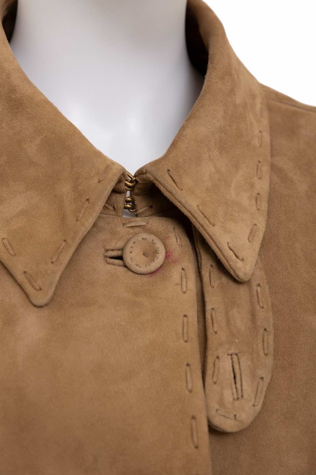 Alexander Mcqueen Fringe Suede Brown Coat - Detail 1