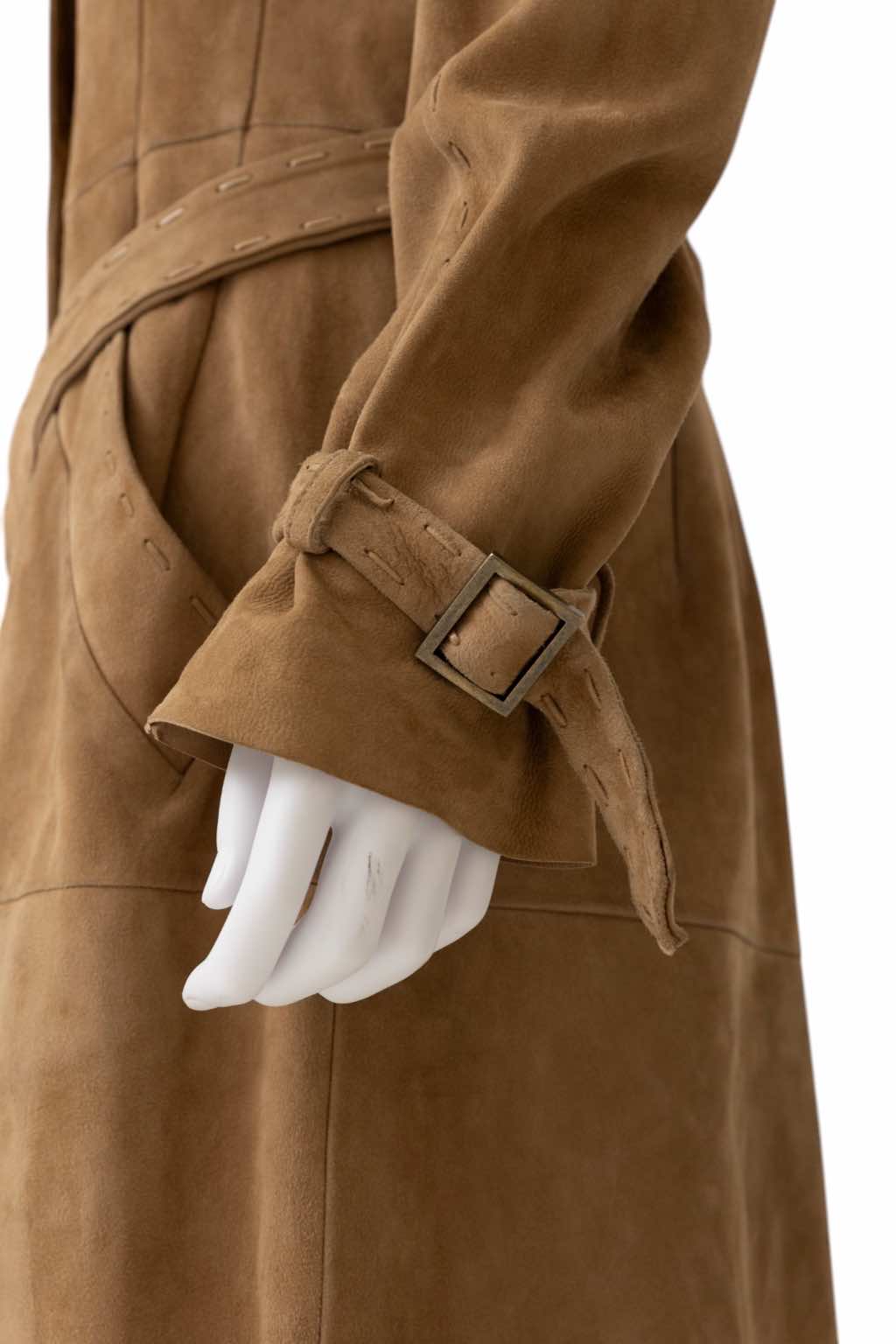 Alexander Mcqueen Fringe Suede Brown Coat - Detail 2