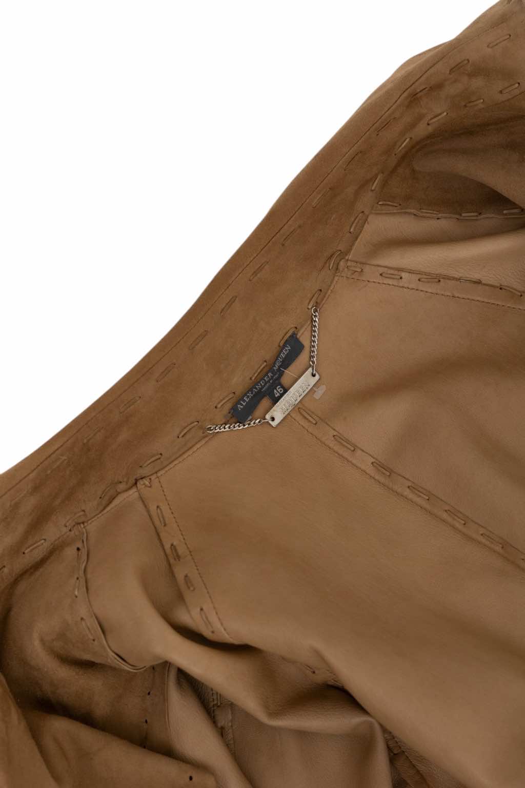 Alexander Mcqueen Fringe Suede Brown Coat - Image 11