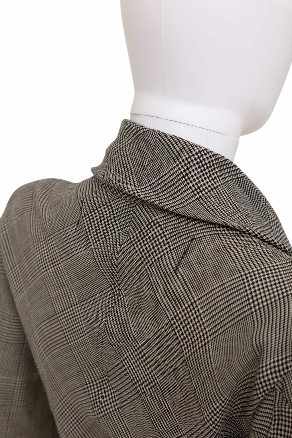 Junya Watanabe Grey Tartan Asymmetric Coat - Image 13