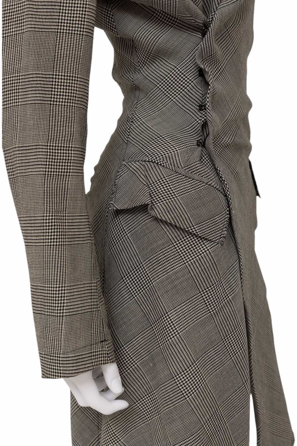 Junya Watanabe Grey Tartan Asymmetric Coat - Image 14