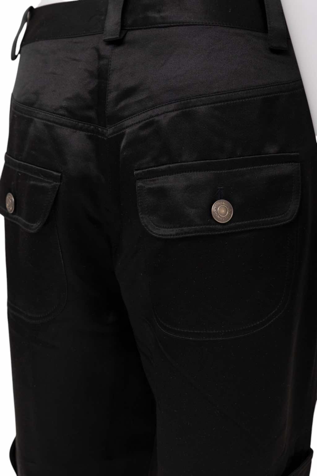 John Galliano Black Silk Bondage Pants - Image 12