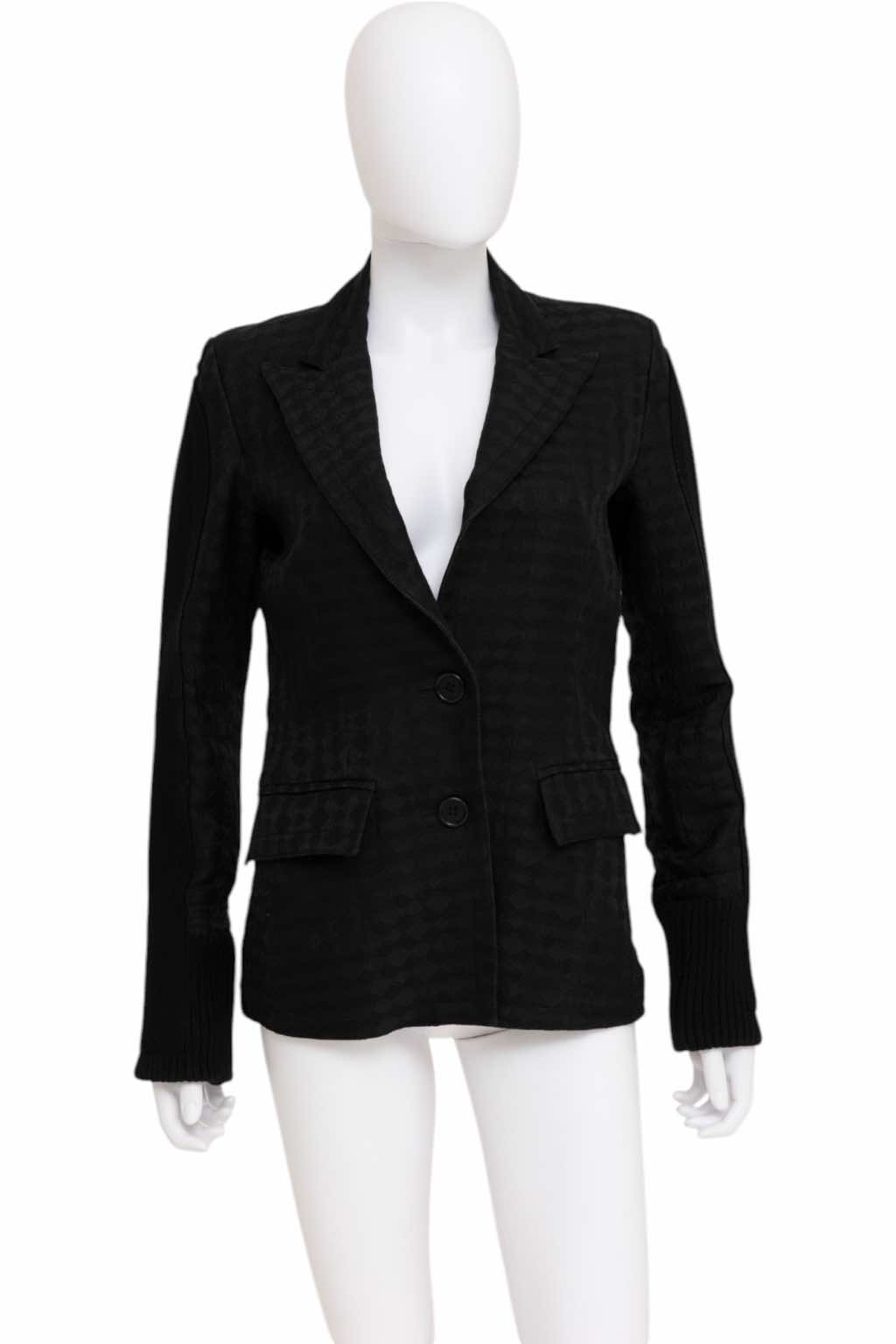 Dirk Bikkembergs Wool Monogram Black Blazer