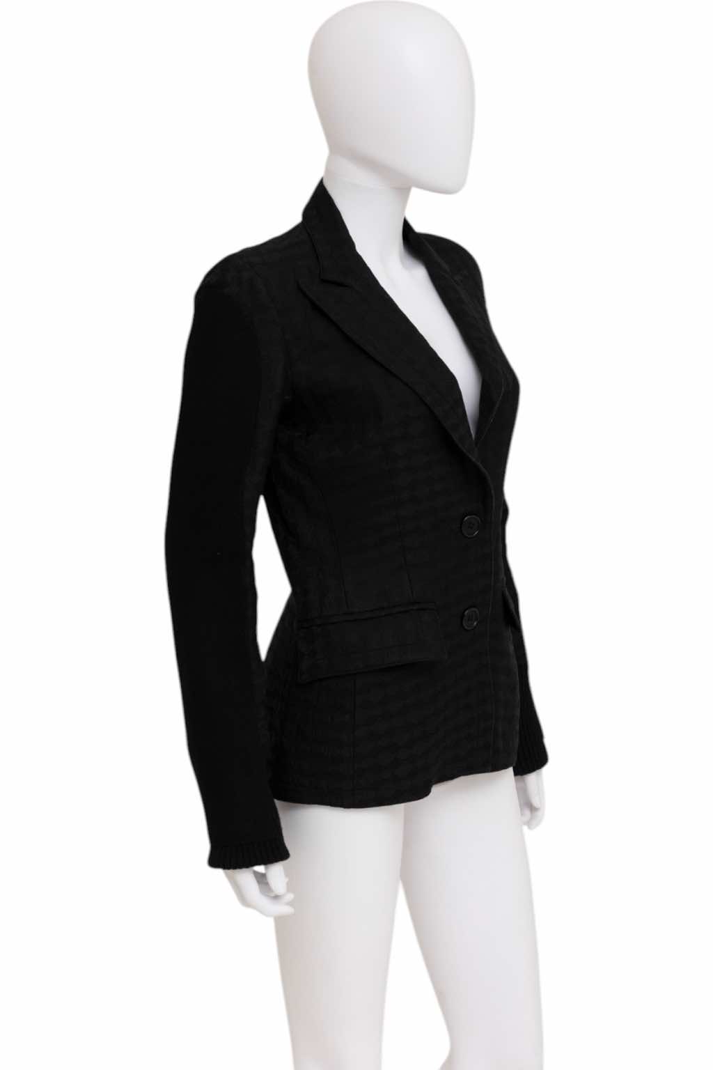 Dirk Bikkembergs Wool Monogram Black Blazer - Back view
