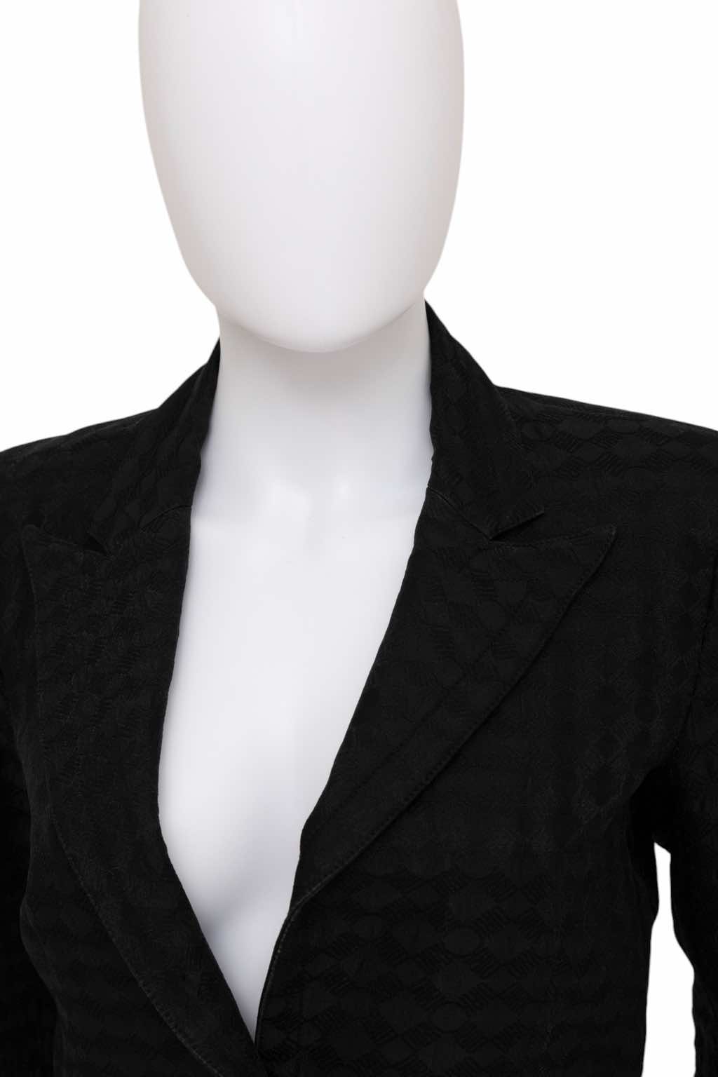 Dirk Bikkembergs Wool Monogram Black Blazer - Side view
