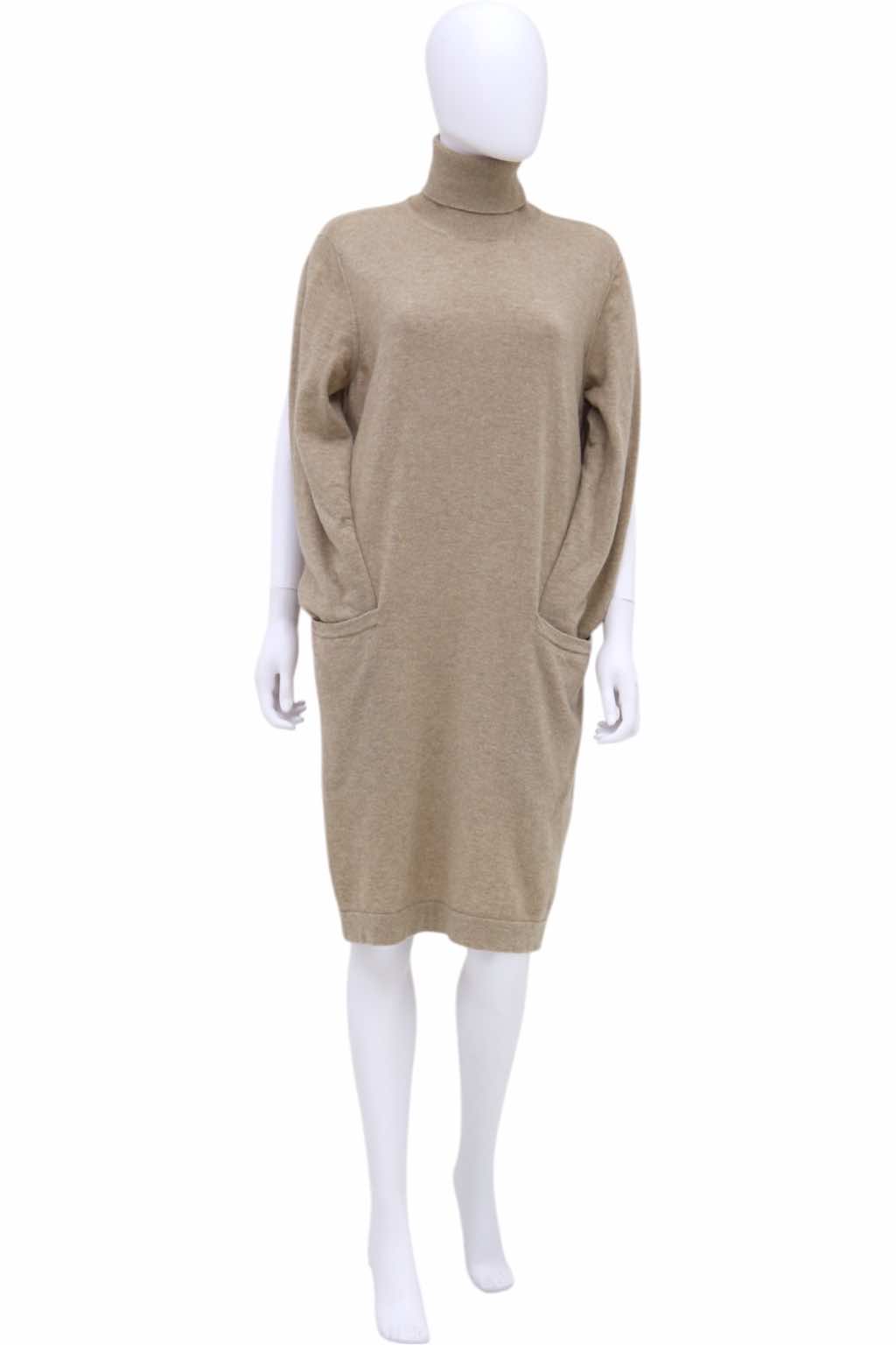 Maison Martin Margiela Wool Turtkenecked Brown Dress