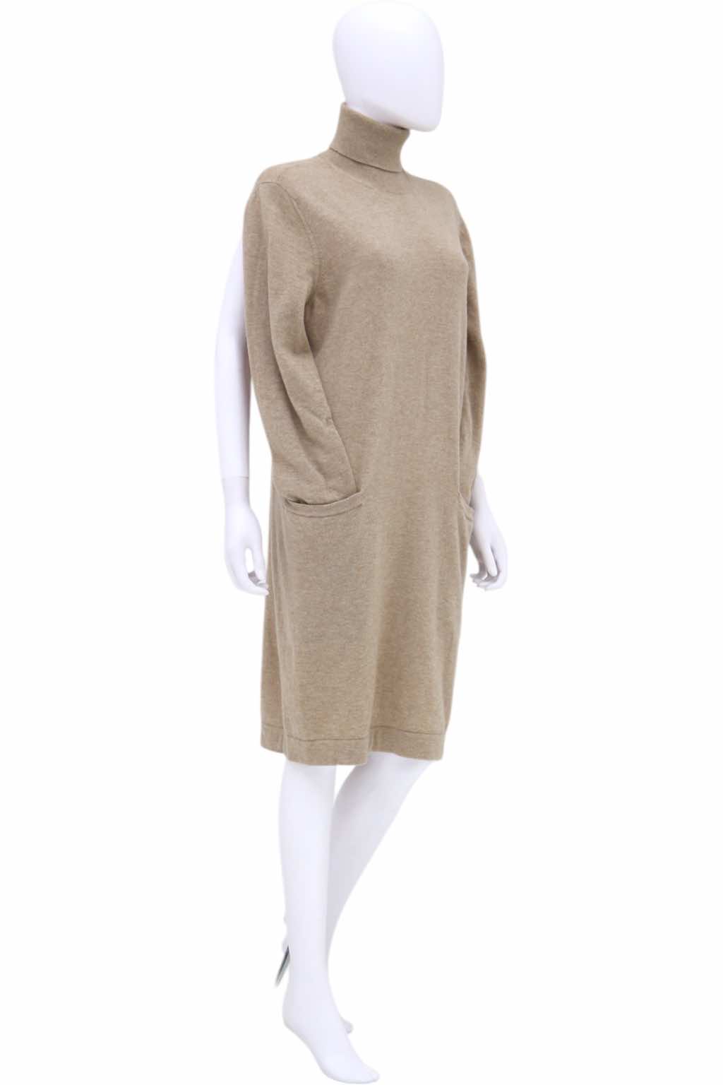 Maison Martin Margiela Wool Turtkenecked Brown Dress - Back view