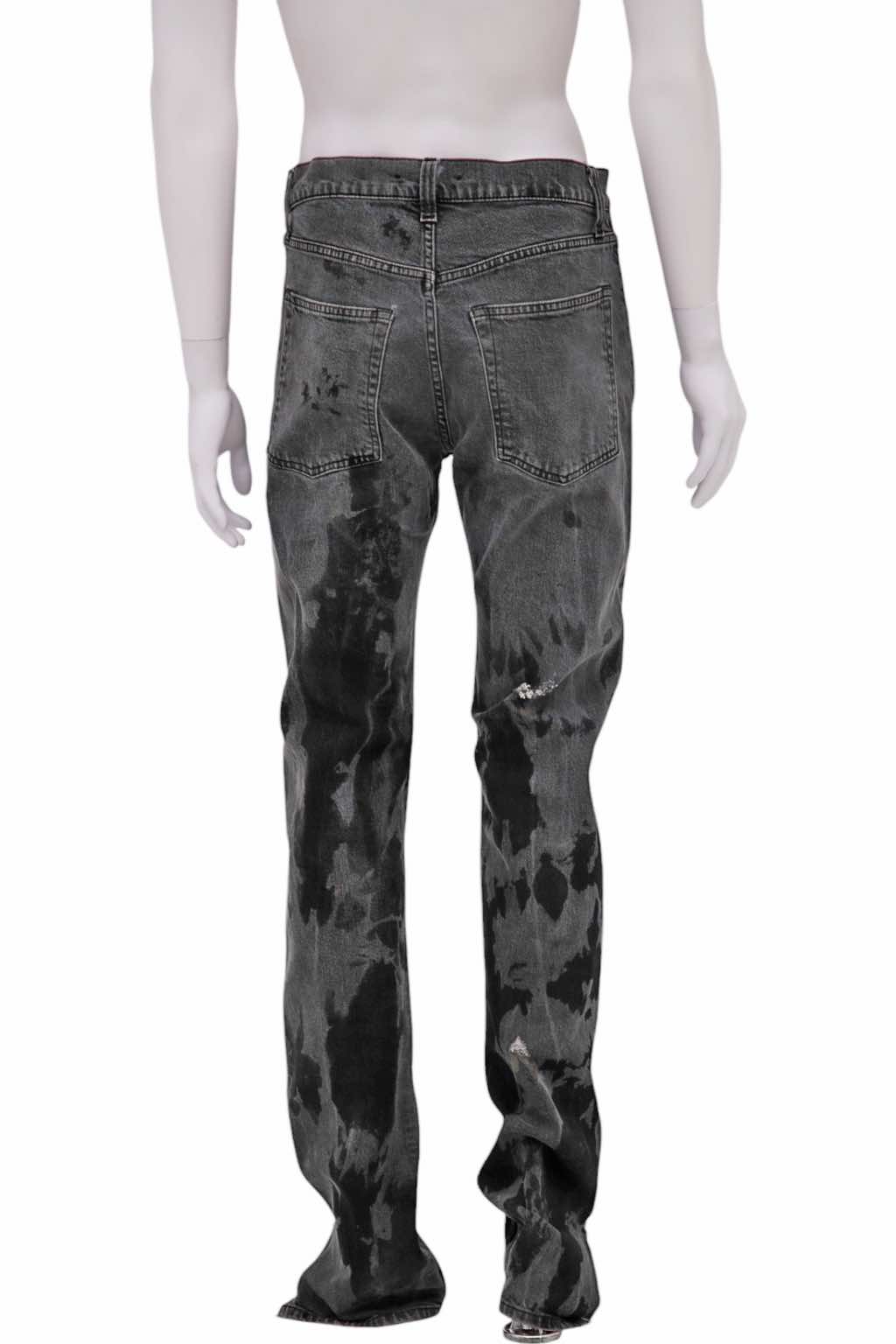 Helmut Lang Grey Painted Distressed Jeans - Image 6