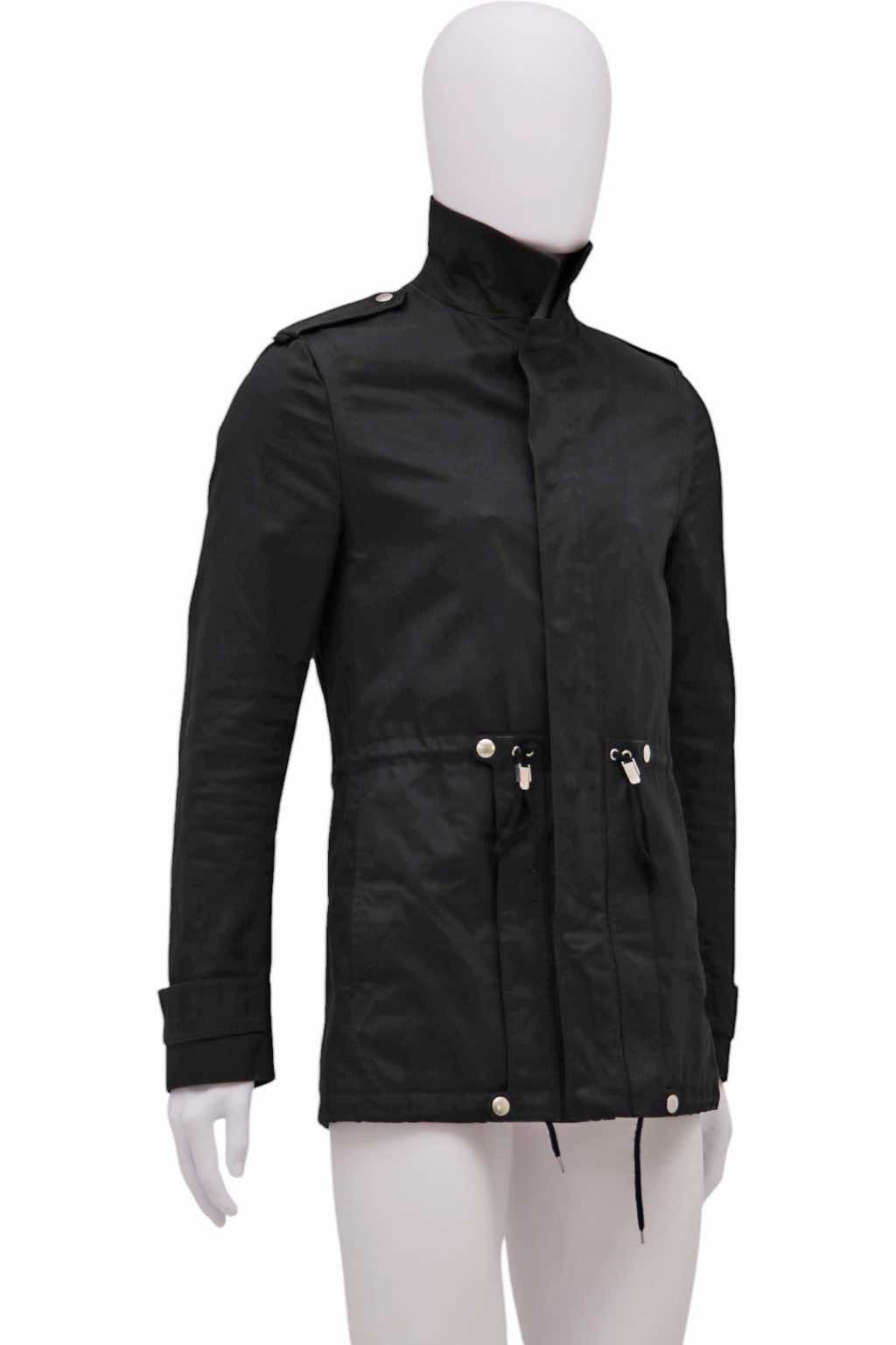 Dior Homme Military Zipped Black Coat - Back view