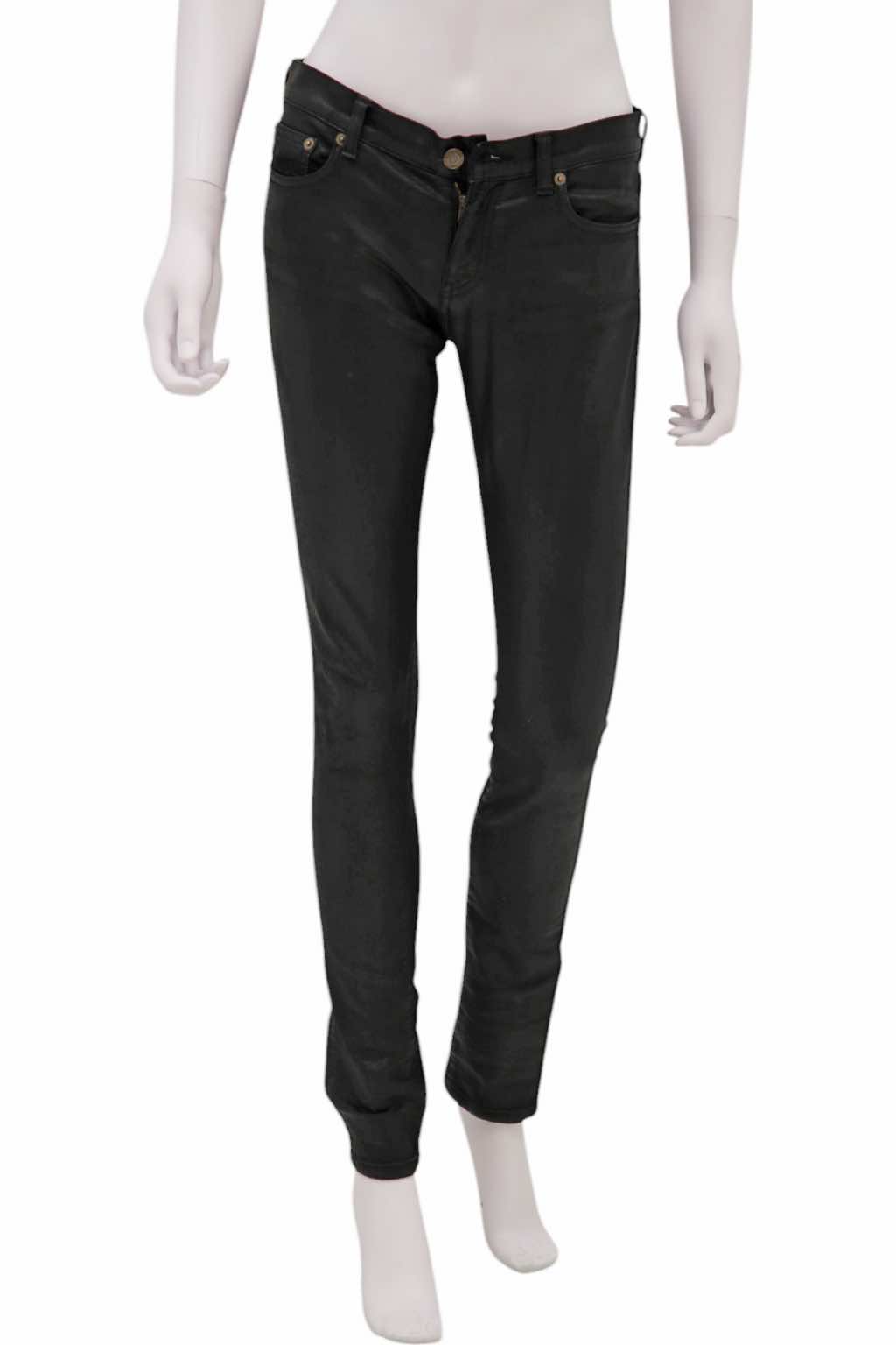 Saint Laurent Waxed Black Jeans