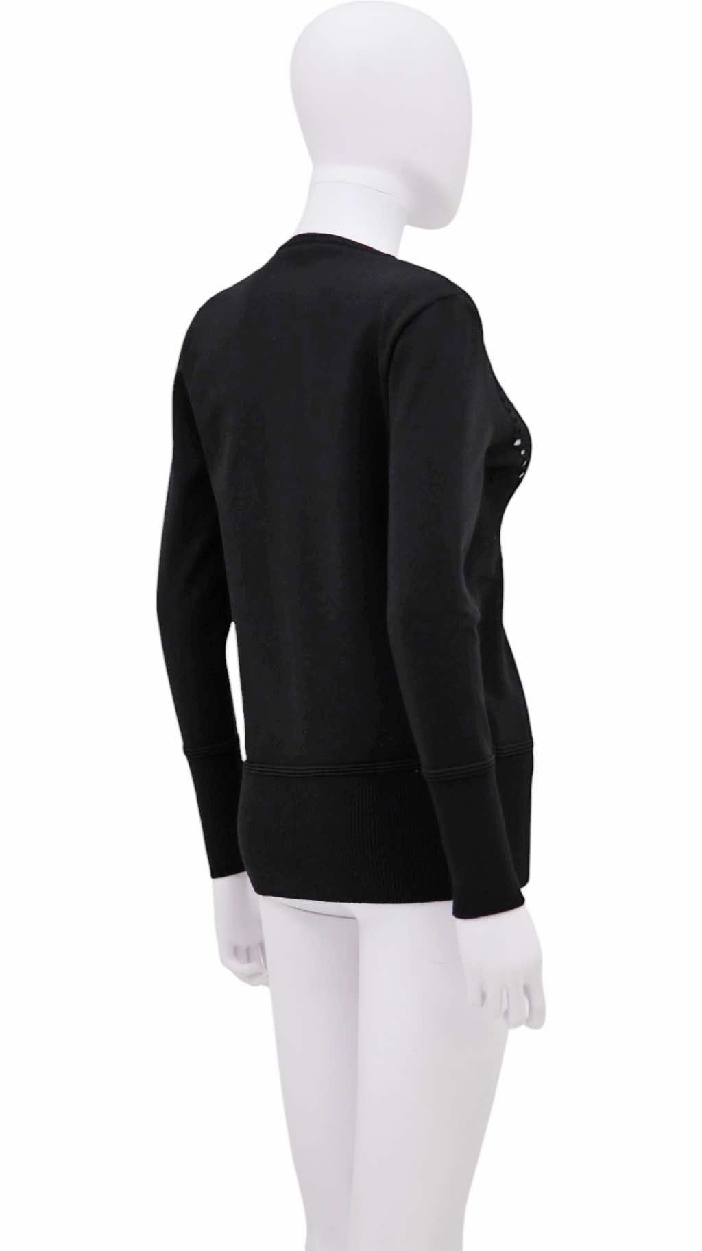 Roberto Cavalli Black Cut-Out Wool Longsleeve - 4