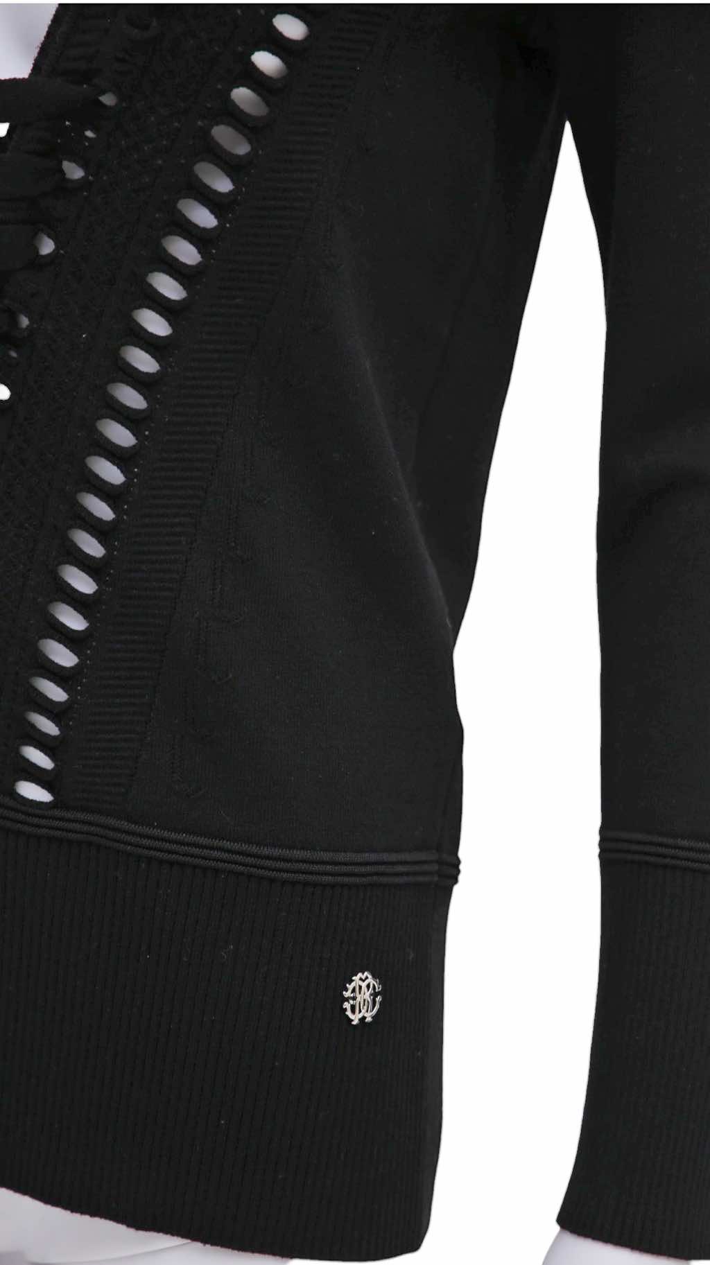 Roberto Cavalli Black Cut-Out Wool Longsleeve - Detail 2