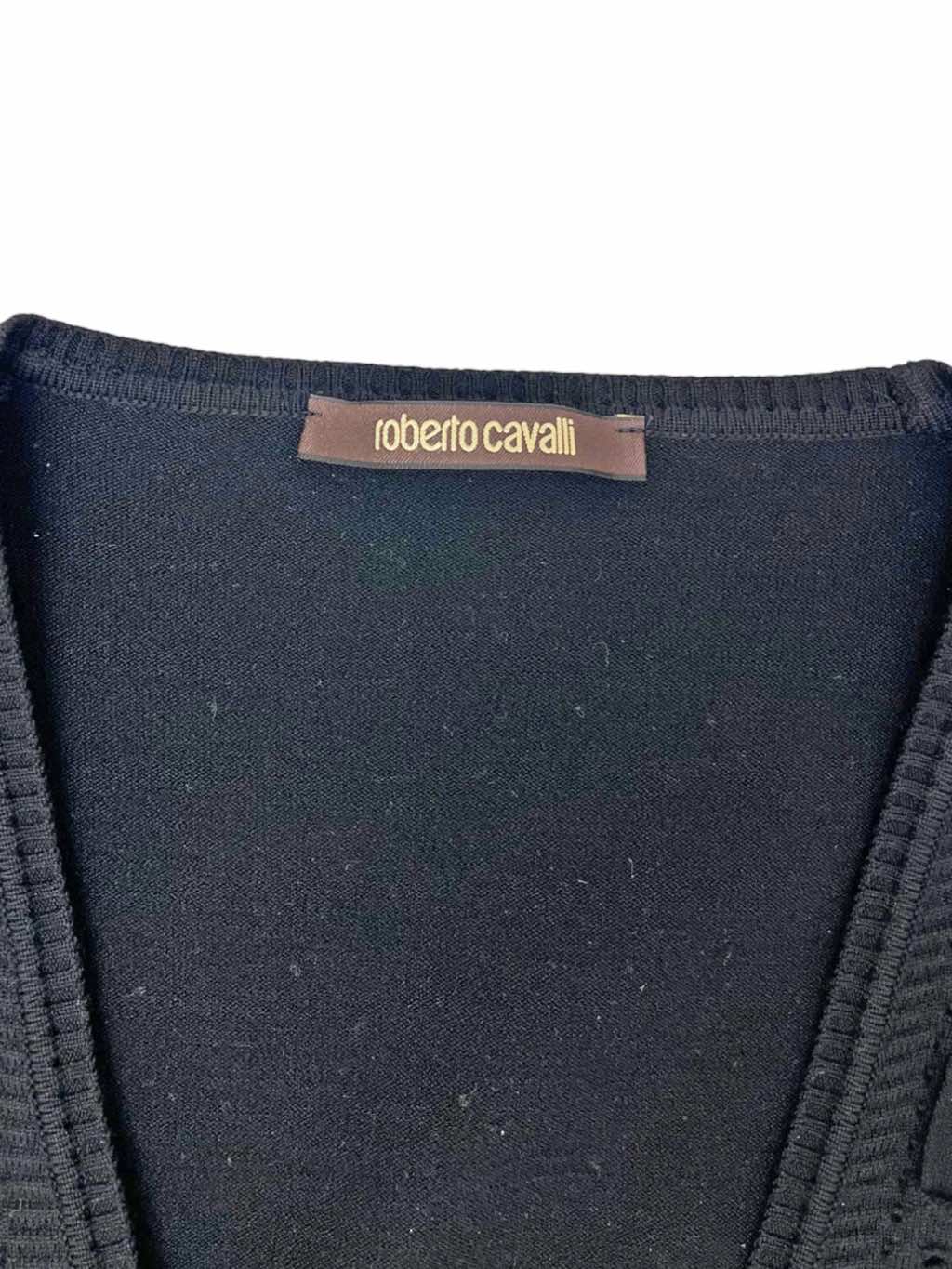 Roberto Cavalli Black Cut-Out Wool Longsleeve - Image 10