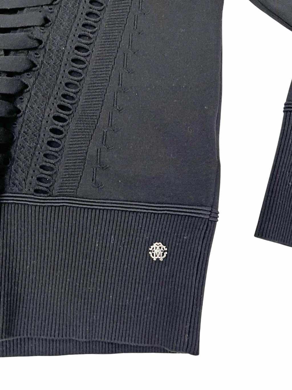 Roberto Cavalli Black Cut-Out Wool Longsleeve - Image 11