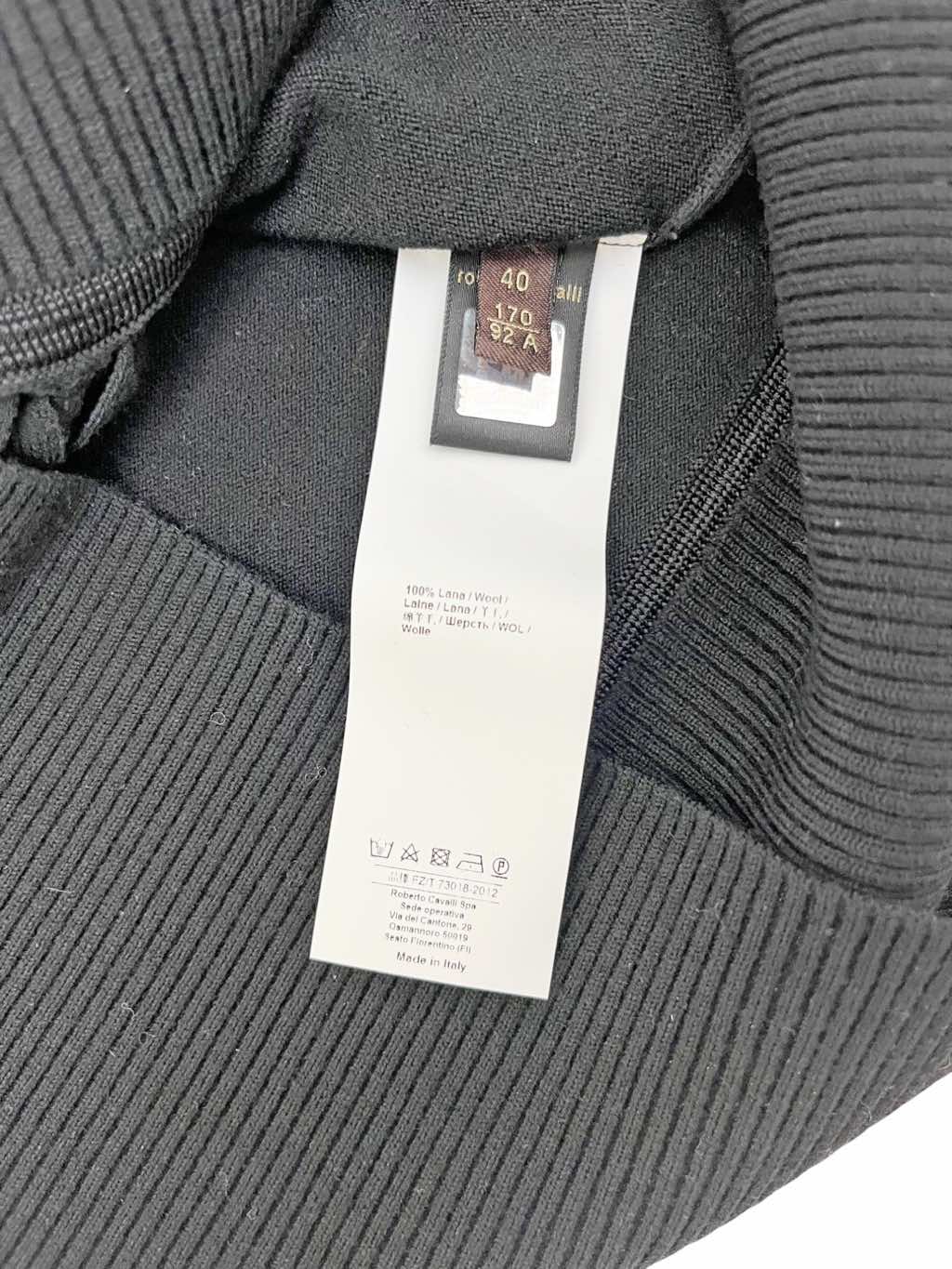 Roberto Cavalli Black Cut-Out Wool Longsleeve - Image 12