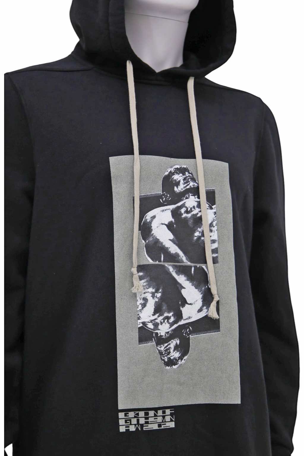 Rick Owens Black Oyster Hoodie - Side view