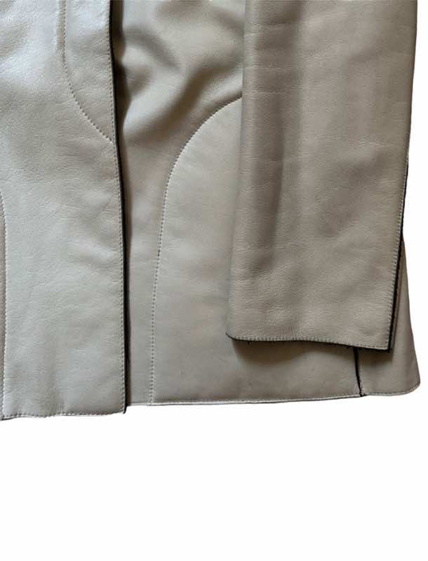 Giorgio Armani Beige Leather Jacket - Image 6