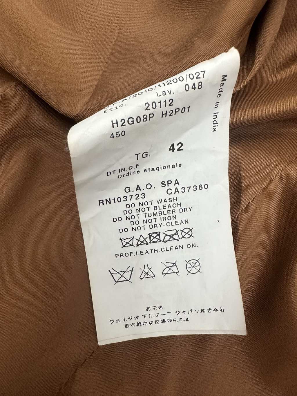 Giorgio Armani Brown Leather Jacket - Image 10