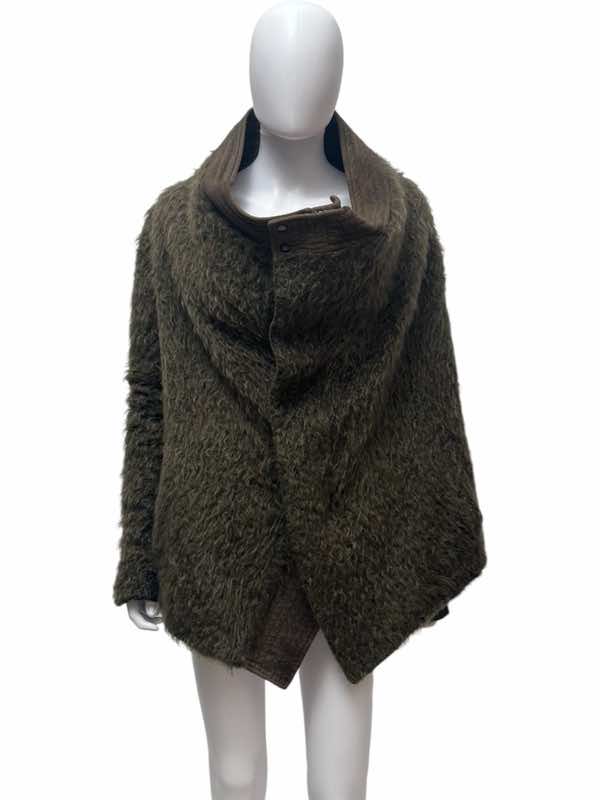 Rick Owens Green Alpaca Lambskin Jacket