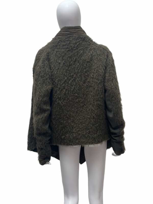 Rick Owens Green Alpaca Lambskin Jacket - Image 6