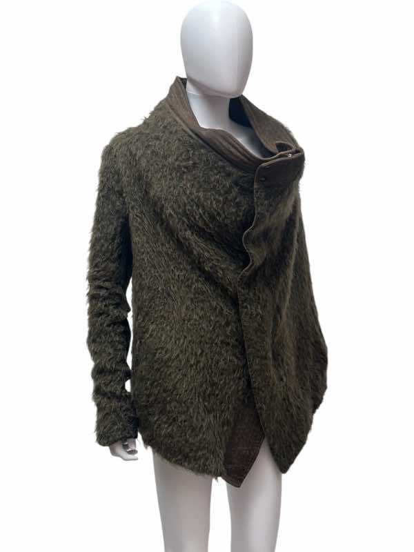 Rick Owens Green Alpaca Lambskin Jacket - 4