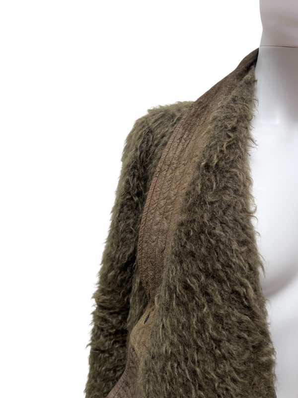 Rick Owens Green Alpaca Lambskin Jacket - Detail 2