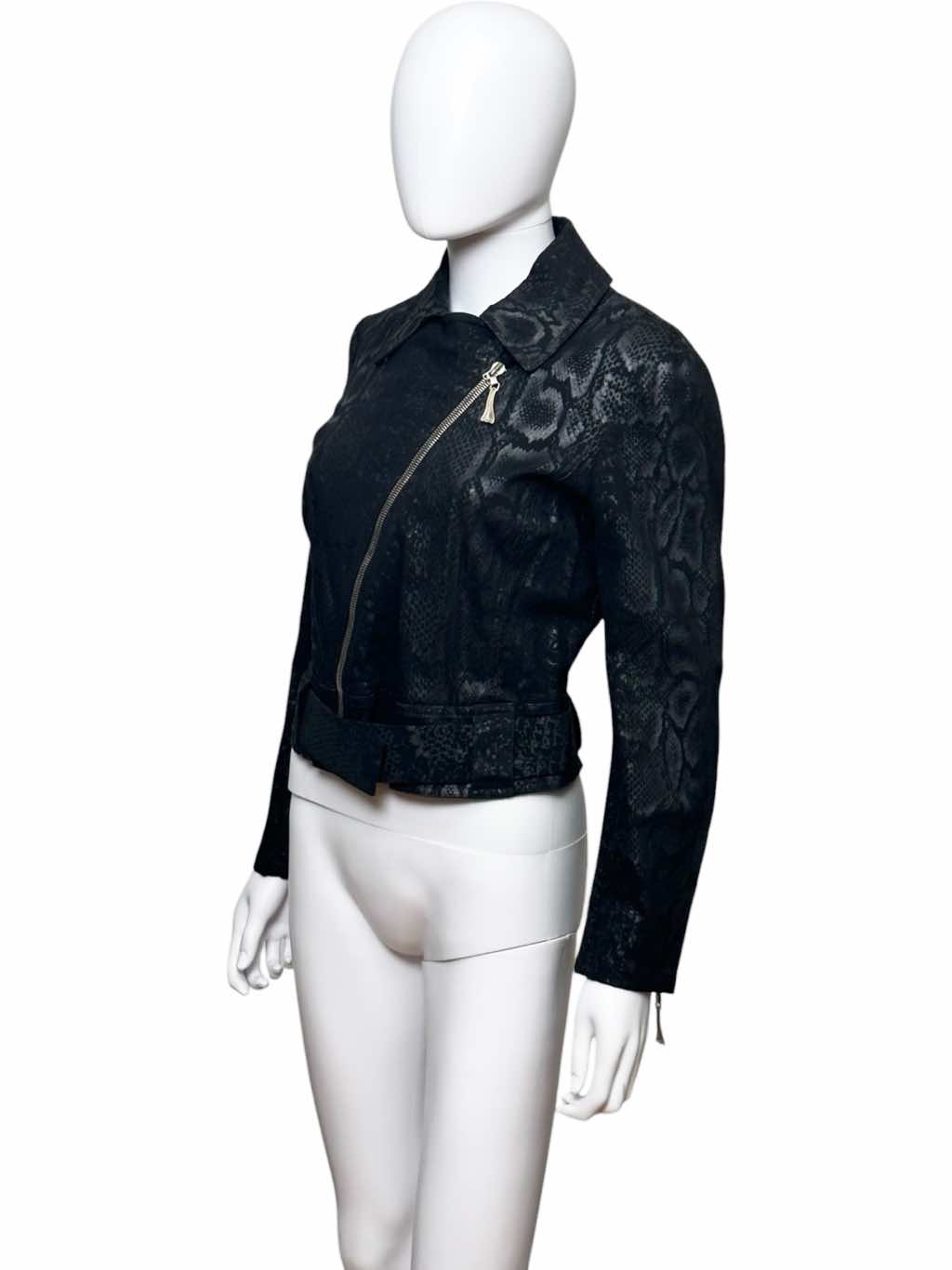 Roberto Cavalli Python Asymmetrical Zipped Jacket - Back view